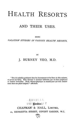 Health resorts and their uses