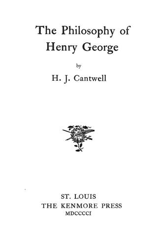The philosophy of Henry George