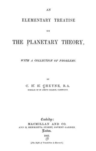 An elementary treatise on the planetary theory