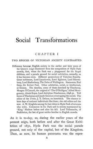 Social transformations of the Victorian age