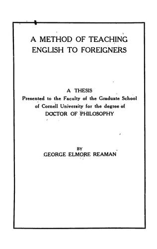 A method of teaching English to foreigners ...