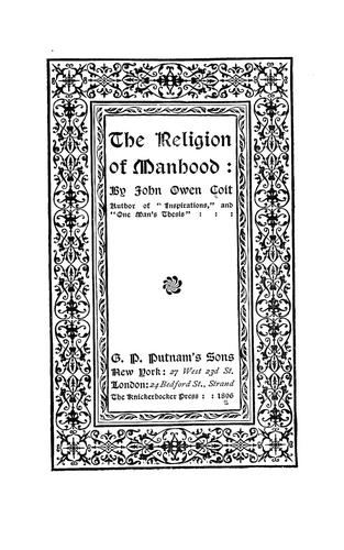 The religion of manhood
