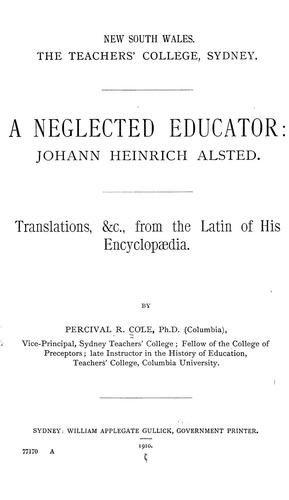 A neglected educator: Johann Heinrich Alsted