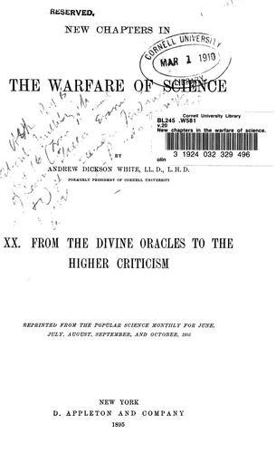 New chapters in the warfare of science