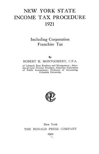 New York state income tax procedure, 1921