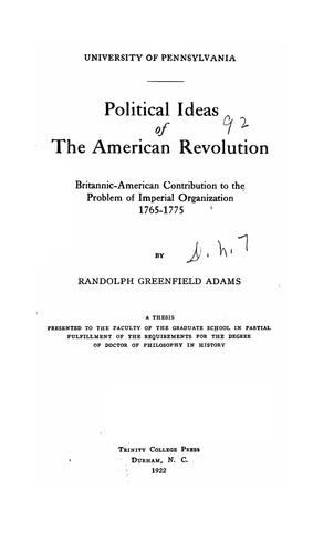 Political ideas of the American Revolution