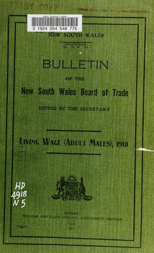 Living wage (adult males), 1918