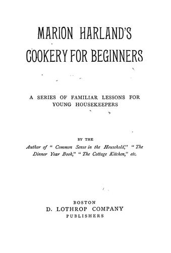 Marion Harland's Cookery for beginners