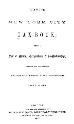 Boyd's New York City tax-book