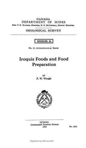 Iroquis [sic] foods and food preparation
