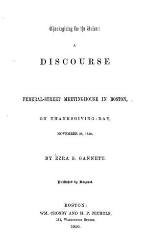Thanksgiving for the Union