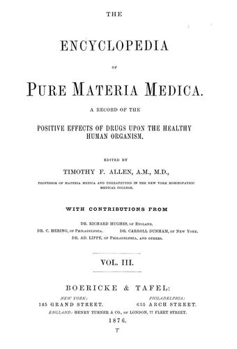 The encyclopedia of pure materia medica, Vol. III