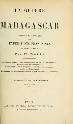 La guerre à Madagascar