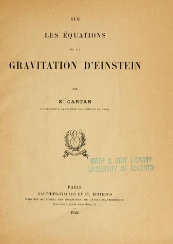 Sur les équations de la gravitation d'Einstein