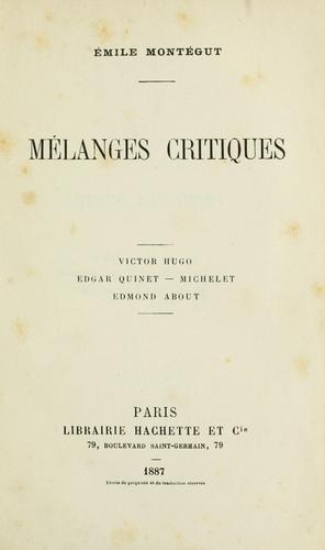 Mélanges critiques