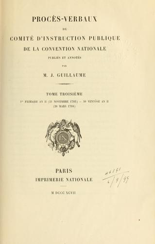 Procès-verbaux du Comité d'instruction publique de la Convention nationale