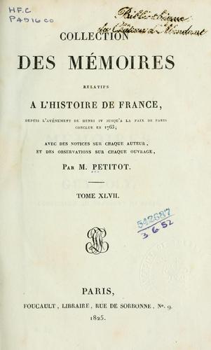Collection des mémoires relatifs à l'histoire de France