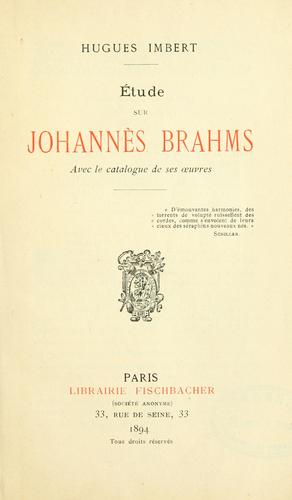 Étude sur Johannès Brahms