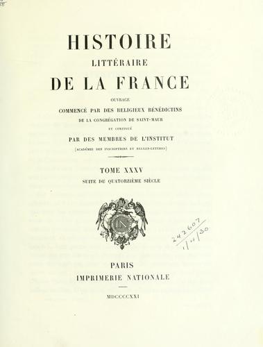 Histoire littéraire de la France