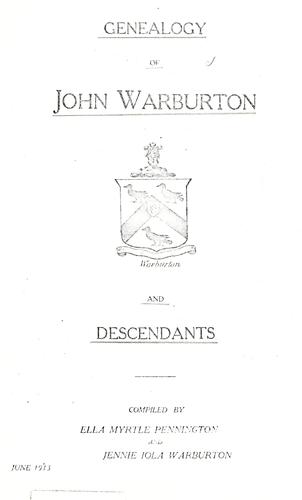 Genealogy of John Warburton and descendants