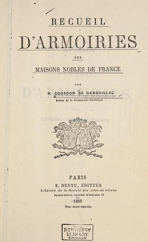 Recueil d'armoiries des maisons nobles de France