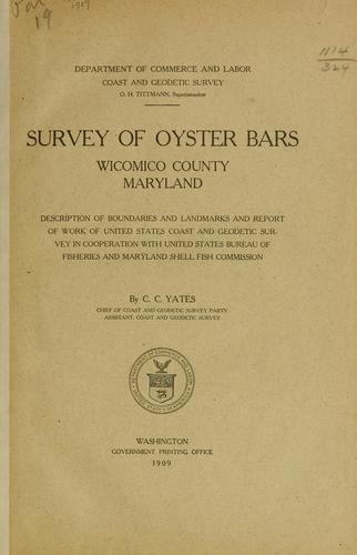 Survey of oyster bars, Wicomico county, Maryland
