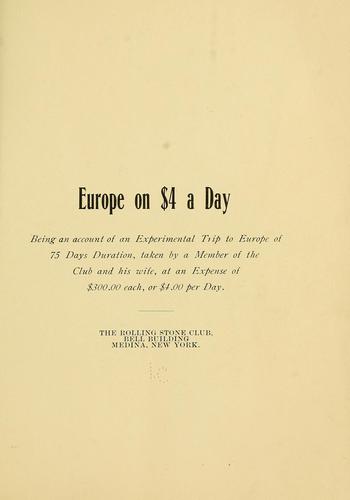 Europe on $4.00 a day