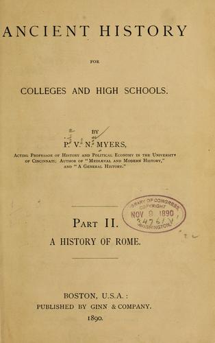 Ancient history for colleges and high schools
