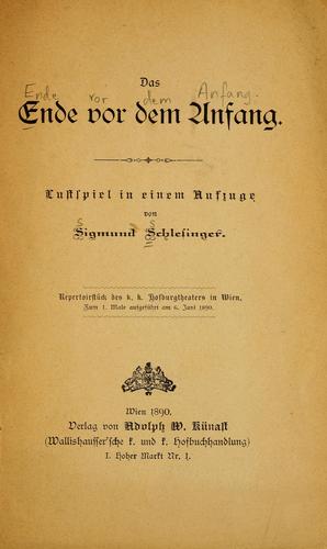 Das Ende vor dem Anfang
