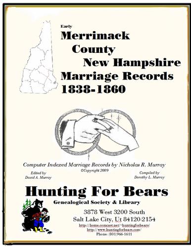Early Merrimack County New Hampshire Marriage Records