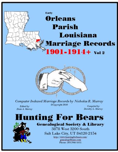 20th Century Orleans Parish La Marriage Records Vol 2 1901-1927 (20v)