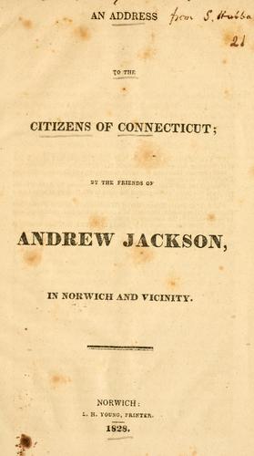 An address to the citizens of Connecticut