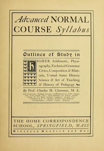 Advanced normal course syllabus