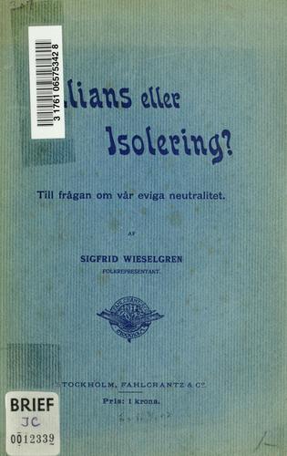 Allians eller isolering?