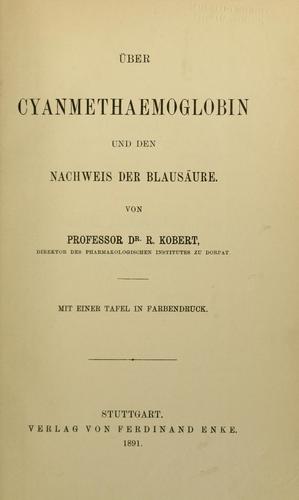 Über cyanmethaemoglobin und den nachweis der blausäure