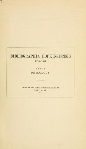 Bibliographia Hopkinsiensis, 1876-1891