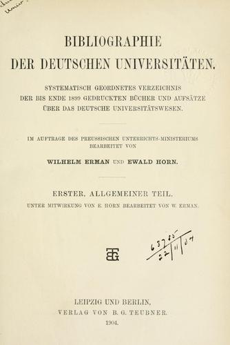 Bibliographie der deutschen Universitäten