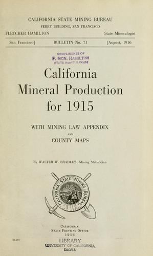 California mineral production for 1915