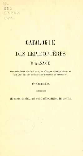 Catalogue des lépidoptères d'Alsace