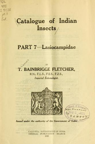 Catalogue of Indian insects