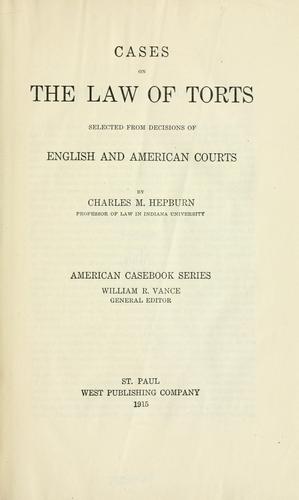Cases on the law of torts