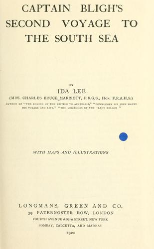 Captain Bligh's second voyage to the South Sea