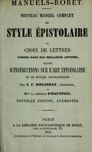 Nouveau manuel complet du style épistolaire