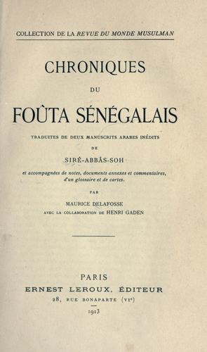 Chroniques du Foùta sénégalais