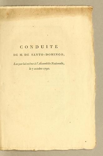 Conduite de M. de Santo-Domingo
