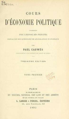 Cours d'économie politique