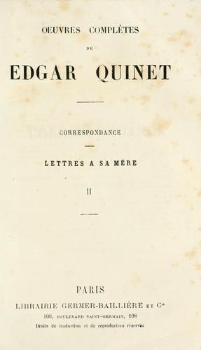 Correspondance : lettres à sa mère