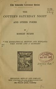 The cotter's Saturday night and other poems