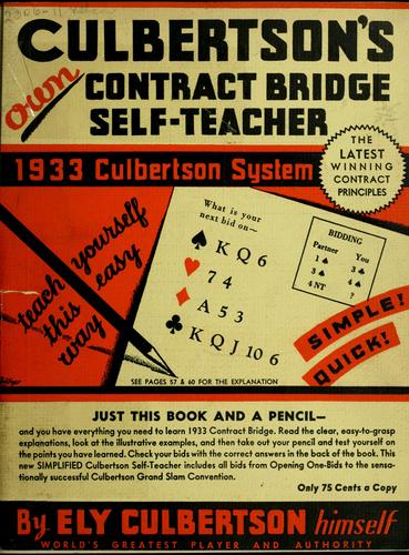 Culbertson's own contract bridge self-teacher