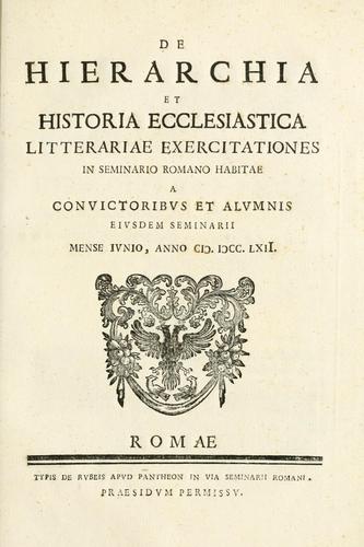 De hierarchia et historia ecclesiastica